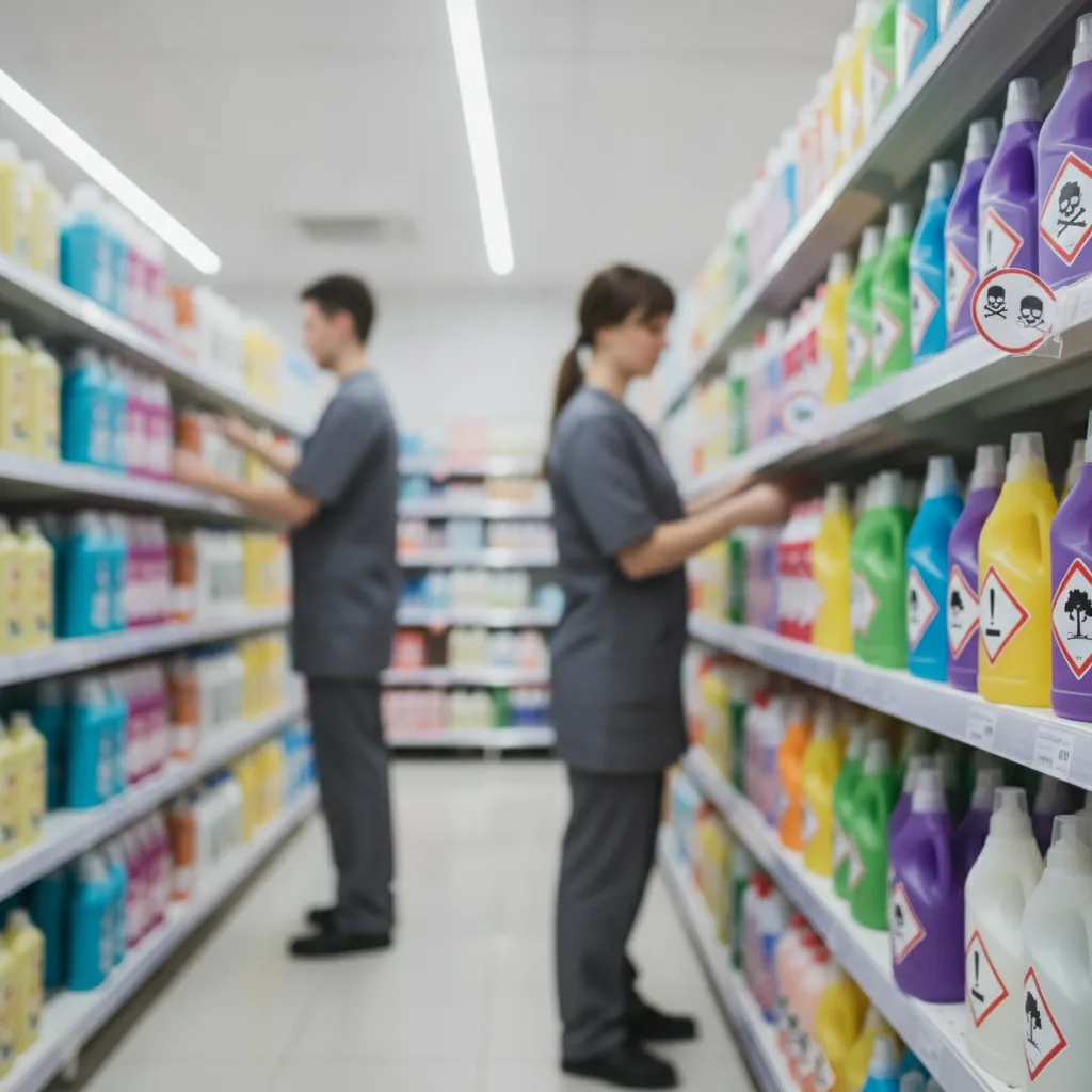 Risques chimiques produits ménagers en magasin | Le DUERP - risques chimiques produits menagers magasin